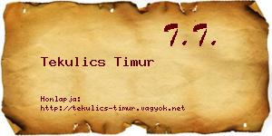Tekulics Timur névjegykártya